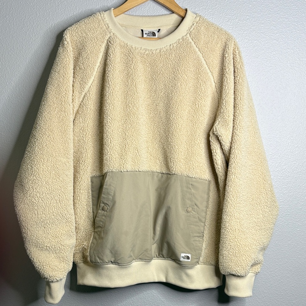 The North Face fuzzy fleece Sherpa pullover sweater
